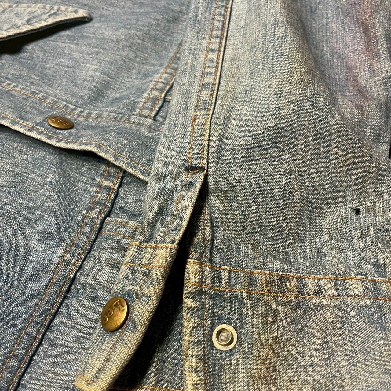 No.3【70s Lee】"91-LB" 希少USA製 ヴィンテージ デニムワークシャツジャケット small regular　[INDIGO]