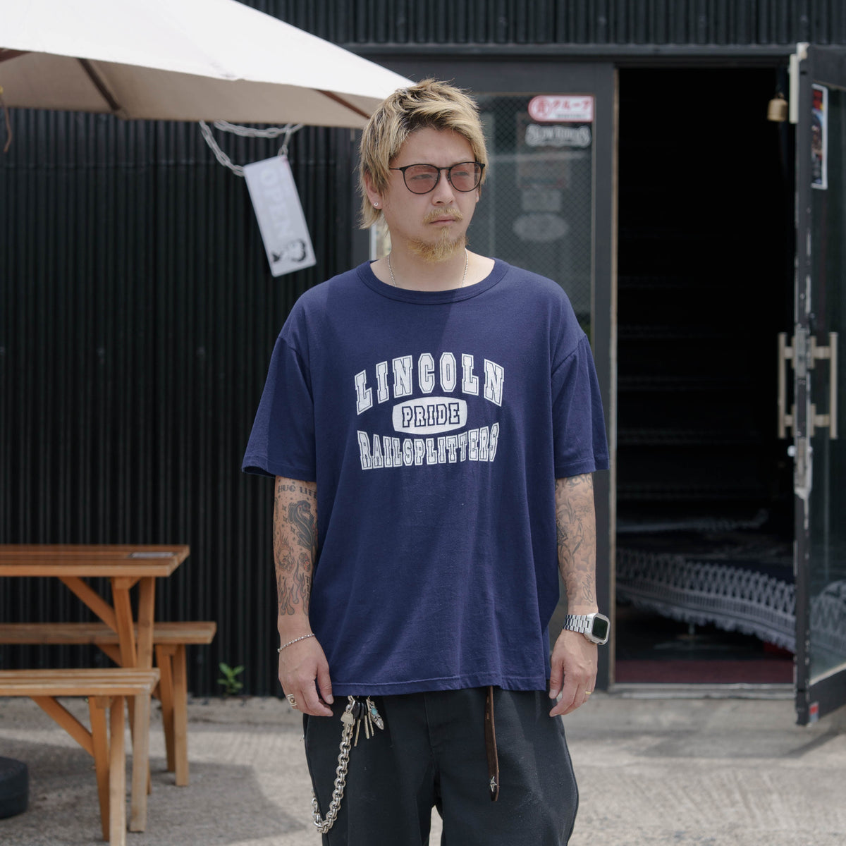 【No.51 90’s “RUSSELL ATHLETIC” LINCOLN カレッジ3段プリントTシャツ / MADE IN U.S.A. [XL]】
