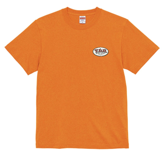 THE DOPE HANGOUT HOT ROD DOG TEE オレンジ