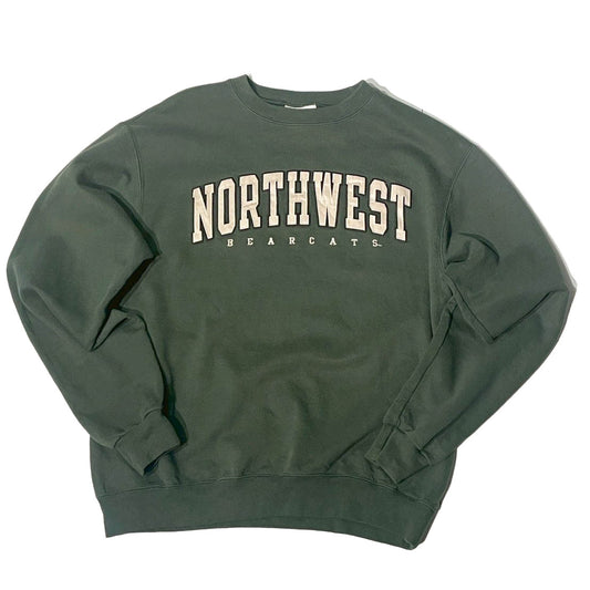 No.12  【Champion × Northwest Missouri State Bearcats】刺繍ロゴ クルーネックスウェット [ダークグリーン]