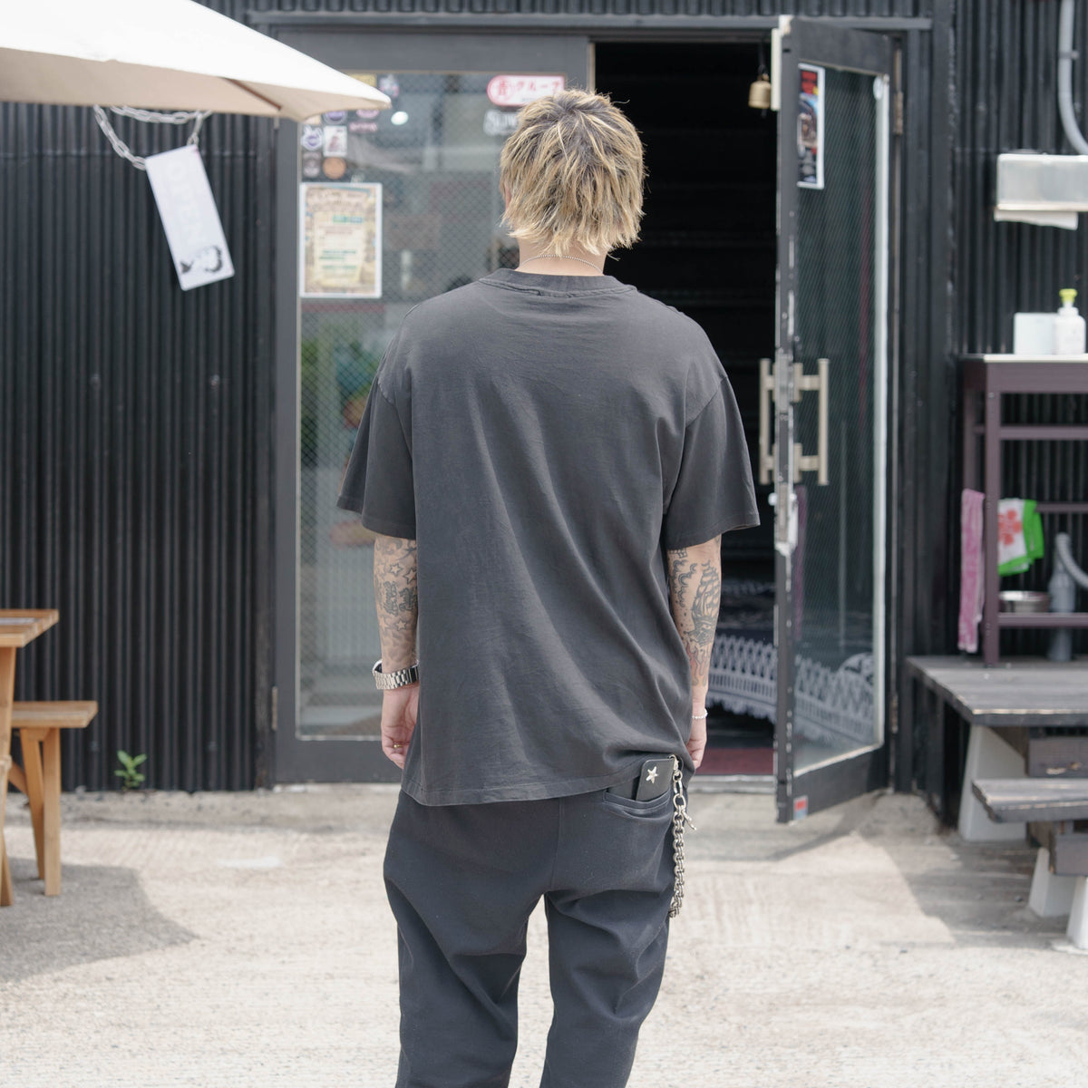 【No.53 90’s “Hanes BEEFY-T” 「LΔΜΣ」パロディ ヴィンテージTシャツ / チャコールブラック [XL]】
