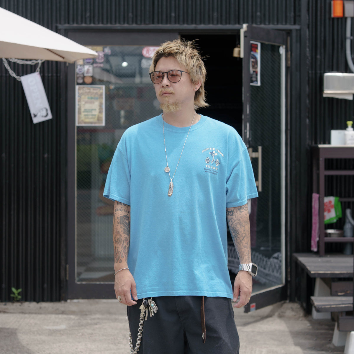 【No.56 90s〜00s “Rooster Cogburn” モンスター・トラック・ツアー B級スーベニアTシャツ / ライトブルー [XL相当]】