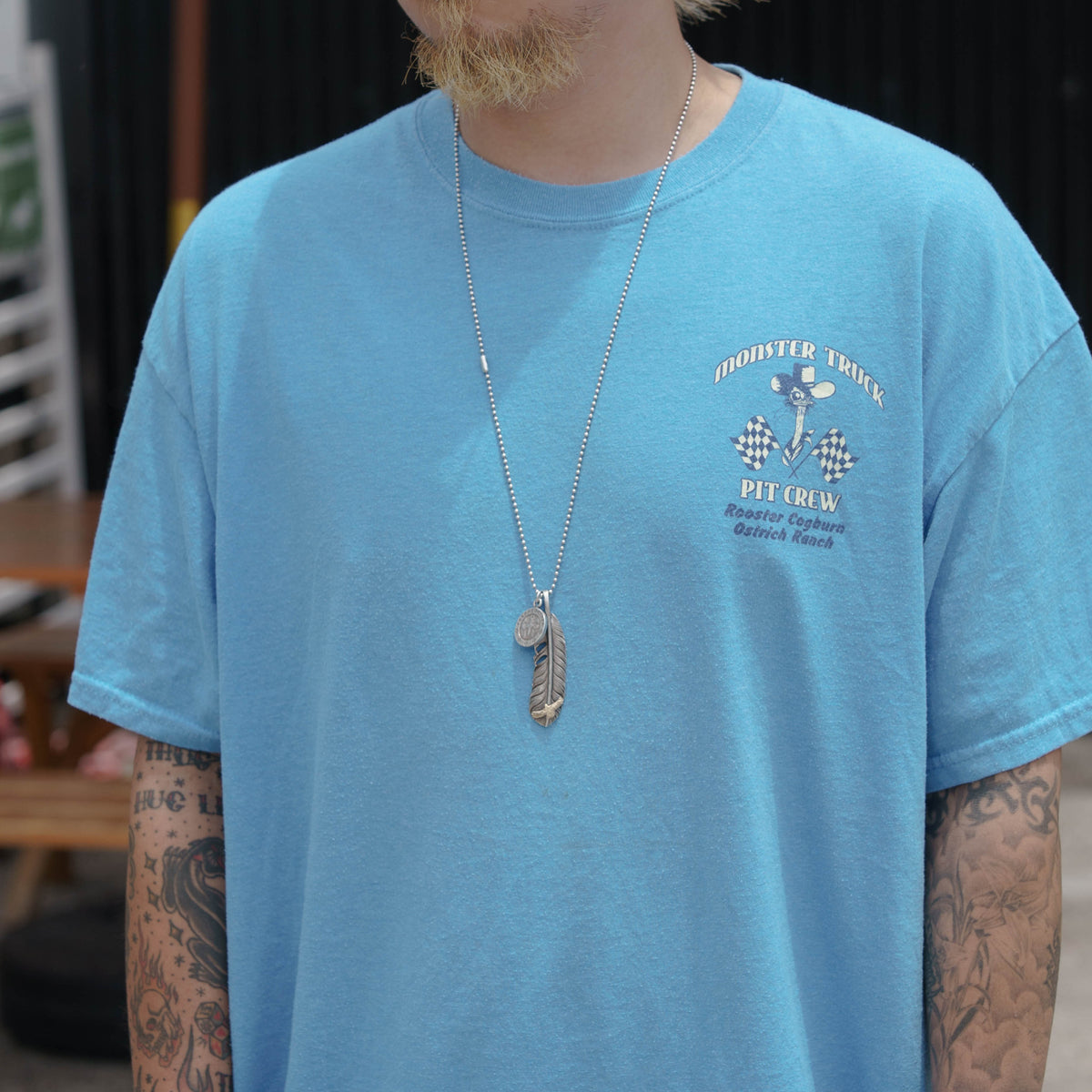 【No.56 90s〜00s “Rooster Cogburn” モンスター・トラック・ツアー B級スーベニアTシャツ / ライトブルー [XL相当]】