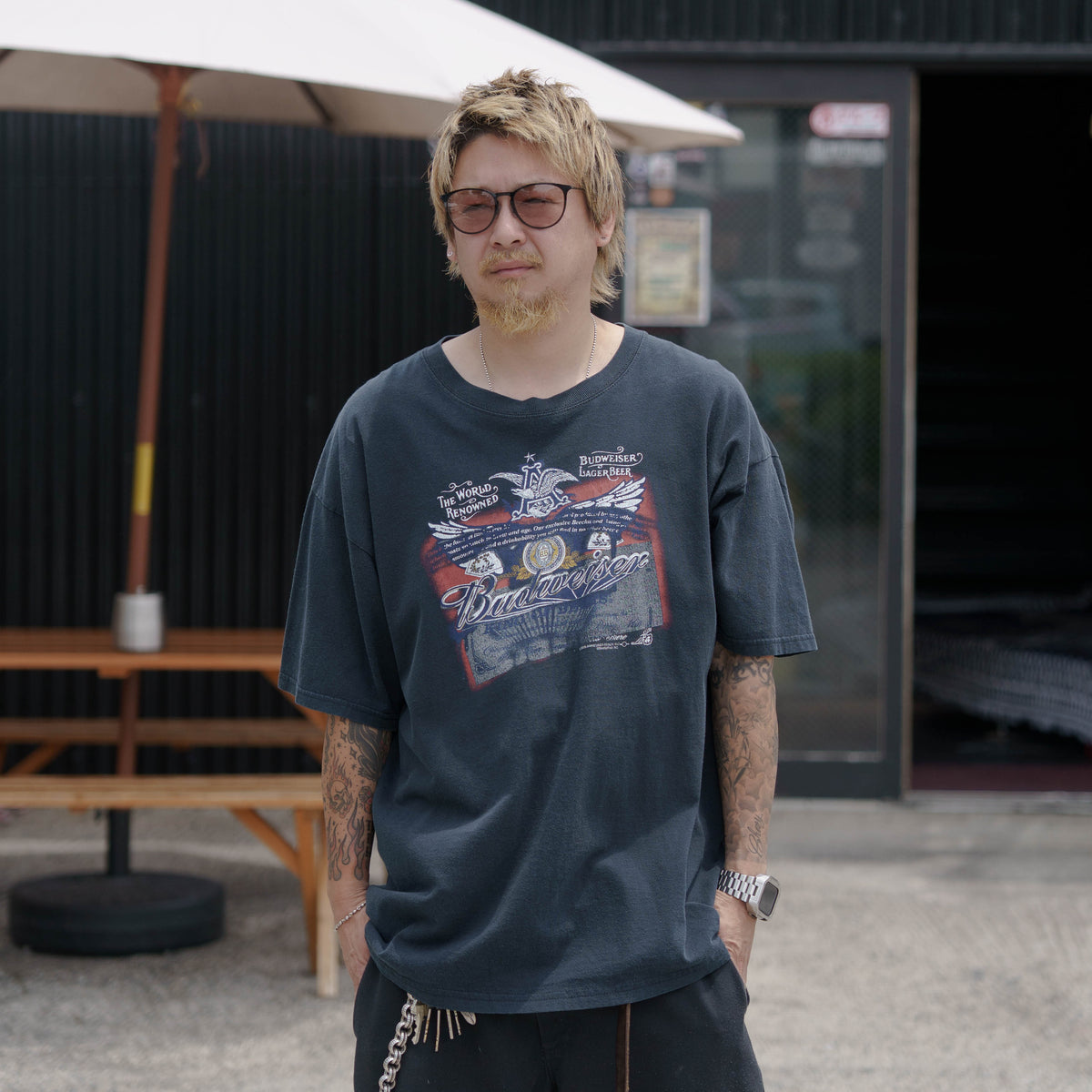 【NO.49  2005’s “Budweiser” Print T-Shirt / GILDAN HEAVY COTTON [XL]】