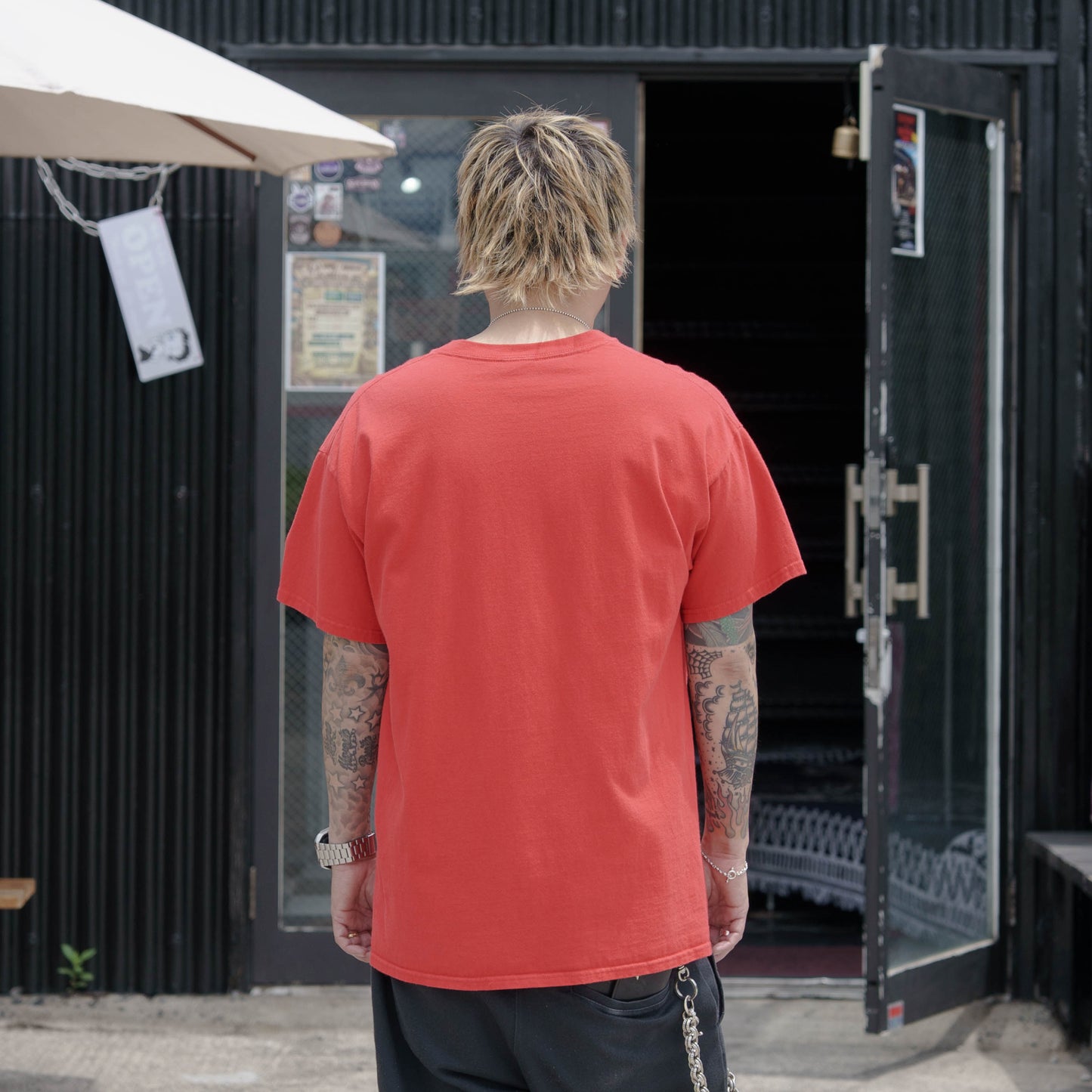 【No.58 “GILDAN” Tattoo Faction カリフォルニア・ショップTシャツ / レッド [L]】