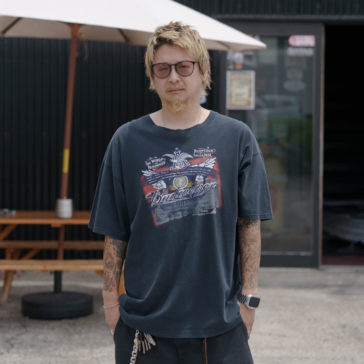 【NO.49  2005’s “Budweiser” Print T-Shirt / GILDAN HEAVY COTTON [XL]】