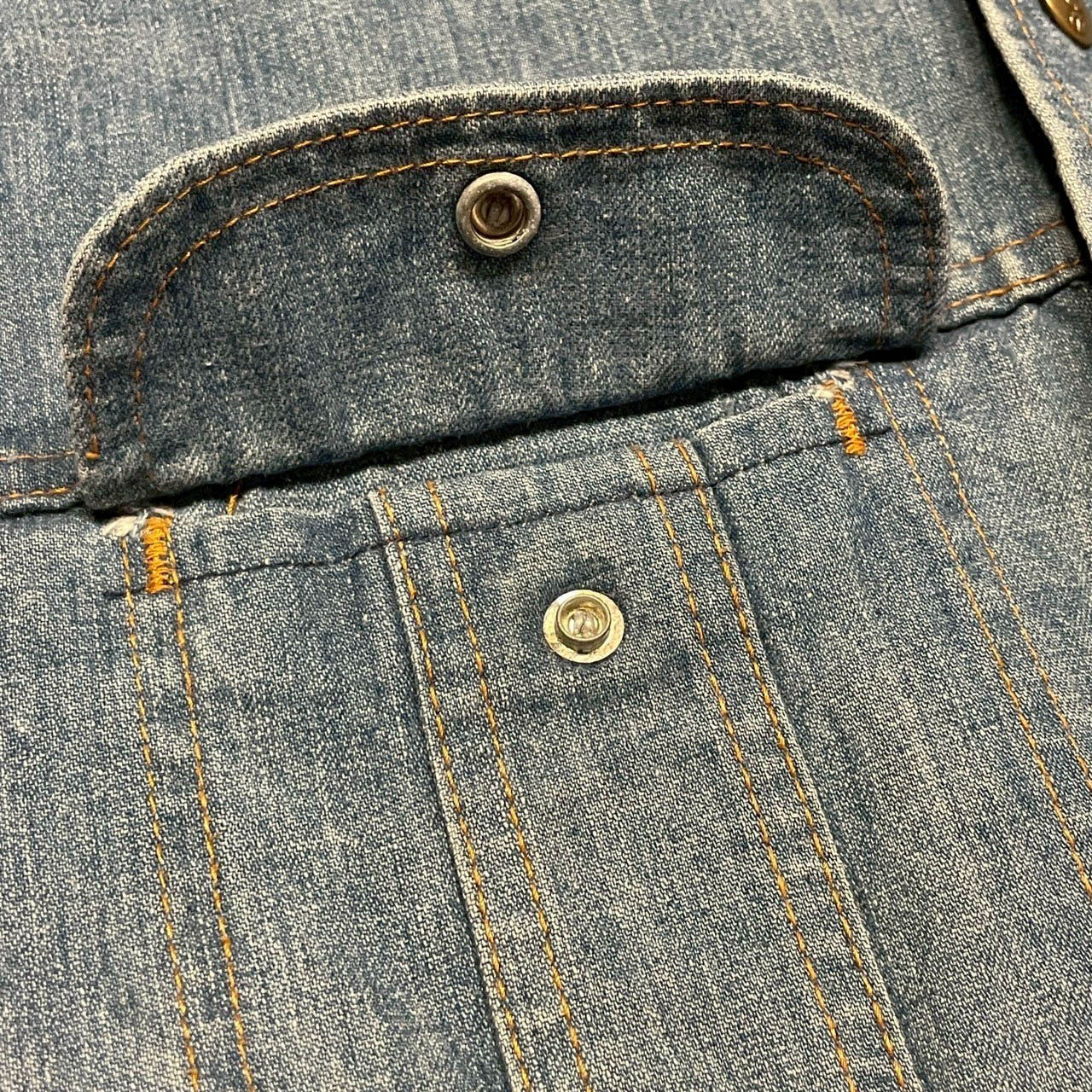 No.3【70s Lee】"91-LB" 希少USA製 ヴィンテージ デニムワークシャツジャケット small regular　[INDIGO]