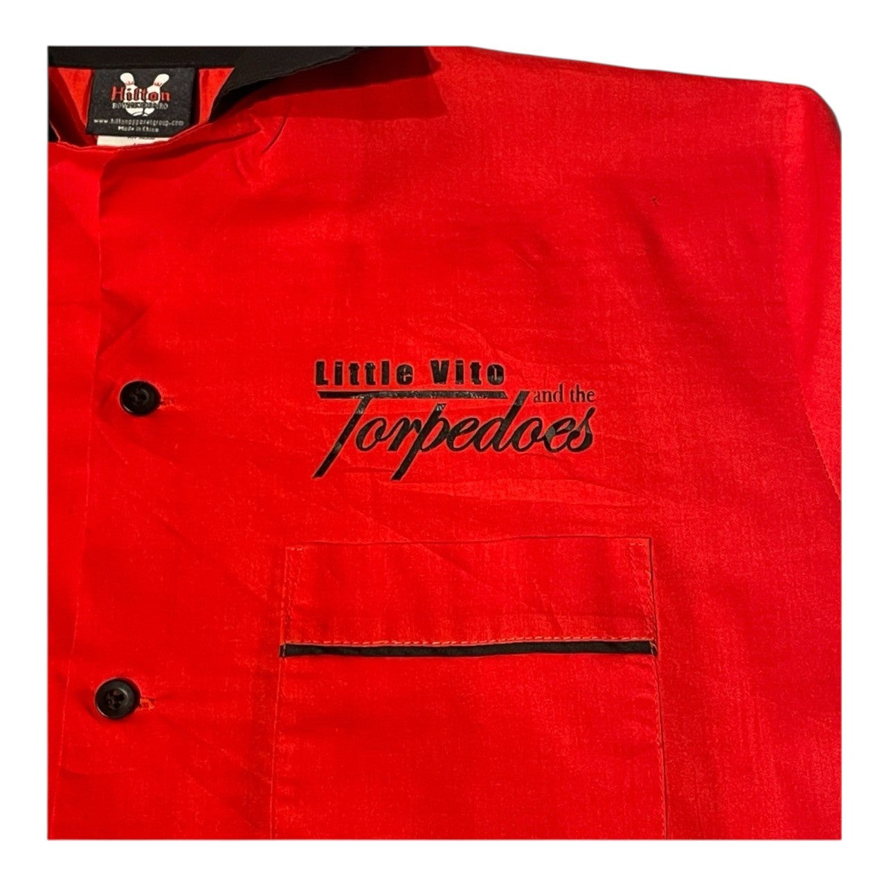 No.16 【Hilton Bowling Retro × Little Vito and the Torpedoes】ボウリングシャツ [レッド×ブラック]
