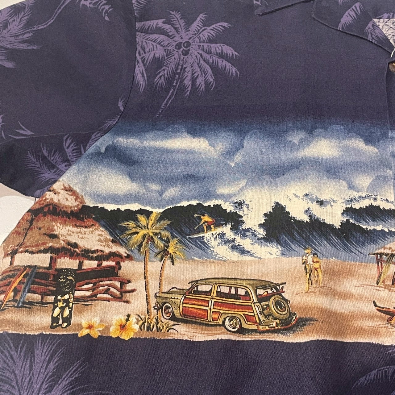 No.18  【RJC LTD.】MADE IN HAWAII アロハシャツ ボーダーパネル [パープル]