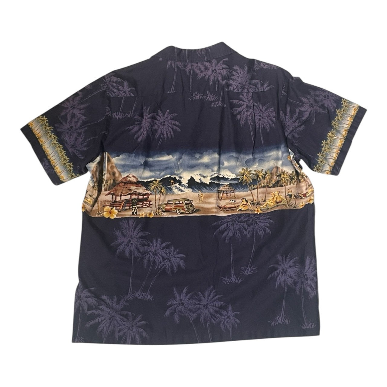 No.18  【RJC LTD.】MADE IN HAWAII アロハシャツ ボーダーパネル [パープル]