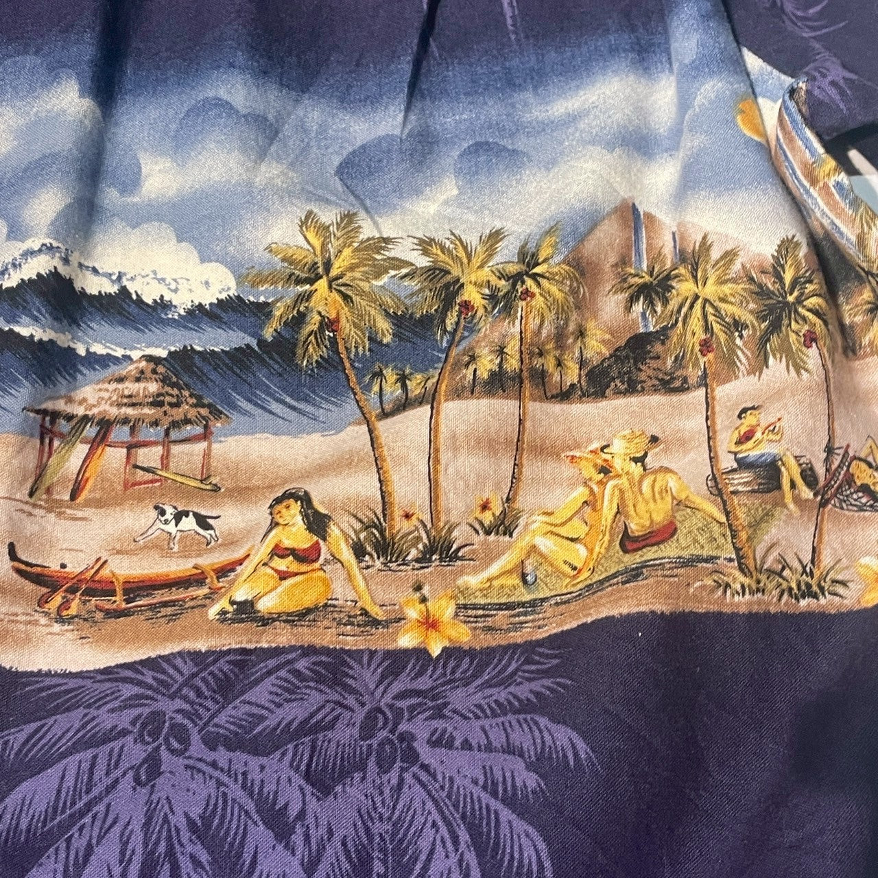 No.18  【RJC LTD.】MADE IN HAWAII アロハシャツ ボーダーパネル [パープル]