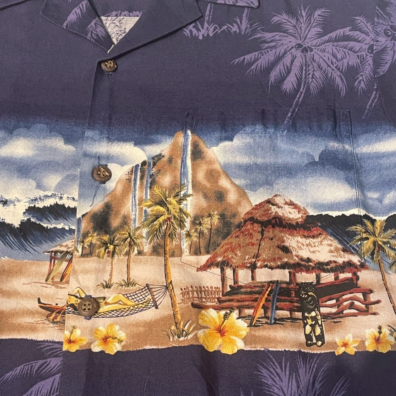 No.18  【RJC LTD.】MADE IN HAWAII アロハシャツ ボーダーパネル [パープル]