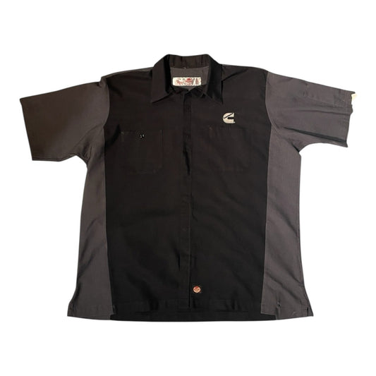 No.20  【Red Kap × Cummins】ワークシャツ 半袖 バイカラー [ブラック×チャコール]