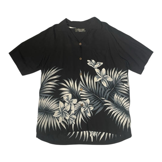 No.21  【Favant】DESIGNED IN HAWAII アロハシャツ ボーダーパネル [ブラック]
