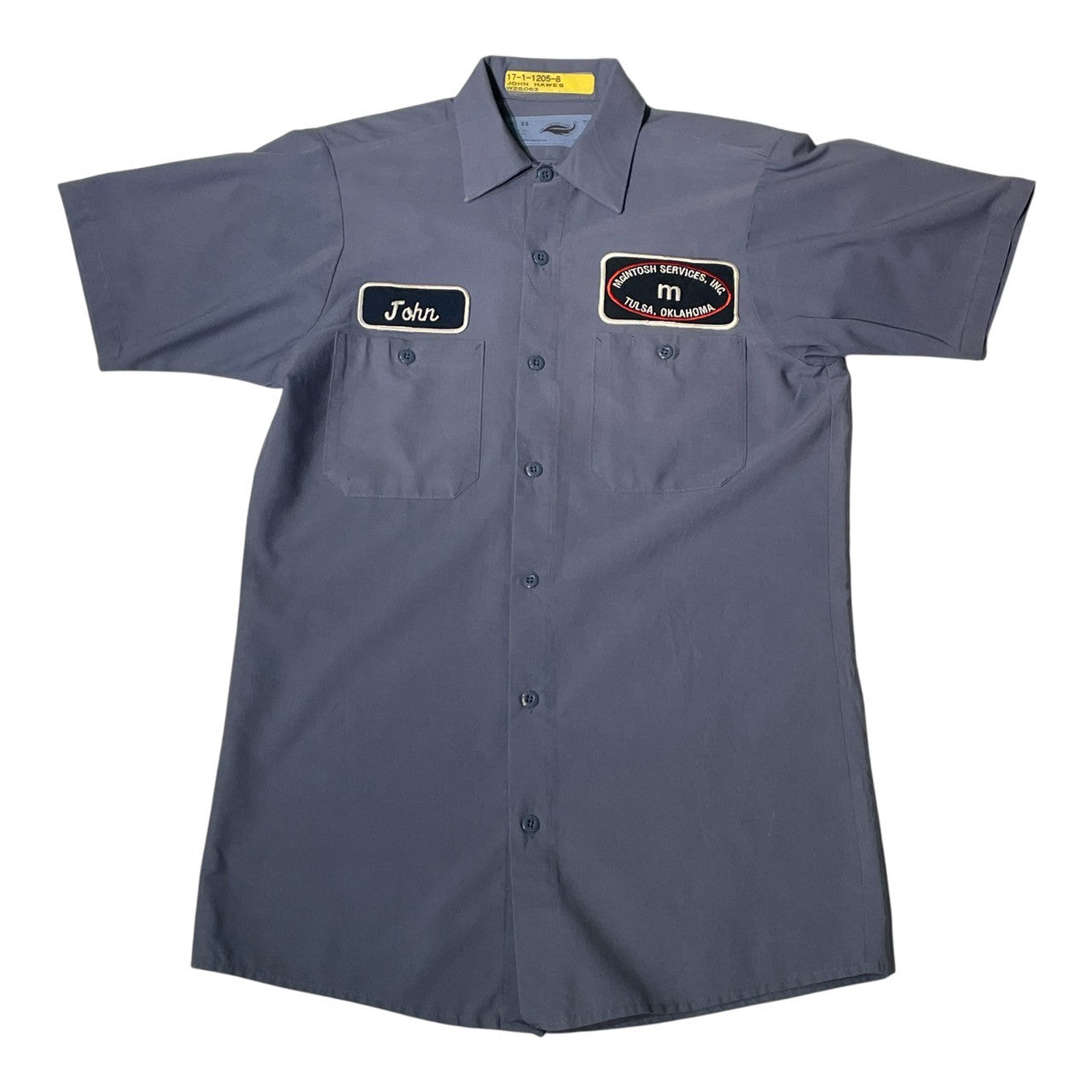 No.24  【Cintas × McIntosh Services】ワークシャツ 半袖 [スレートブルー] MADE IN U.S.A.