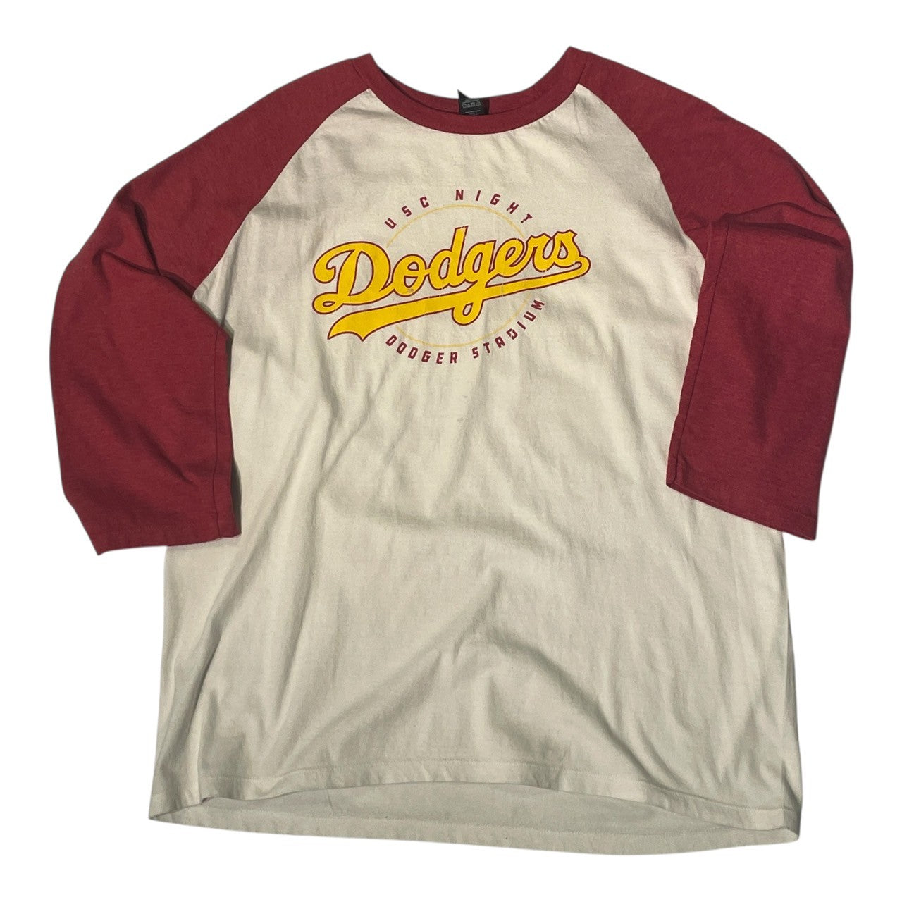 No.27 【LA Dodgers × USC Night】ラグランロングスリーブTシャツ [オフホワイト×バーガンディ]