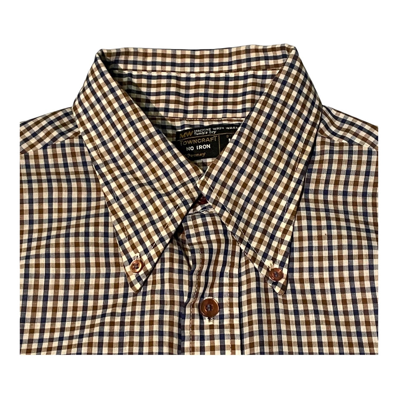 No.42 【TOWNCRAFT / JCPenney】ギンガムチェックシャツ [ブラウン×ネイビー]