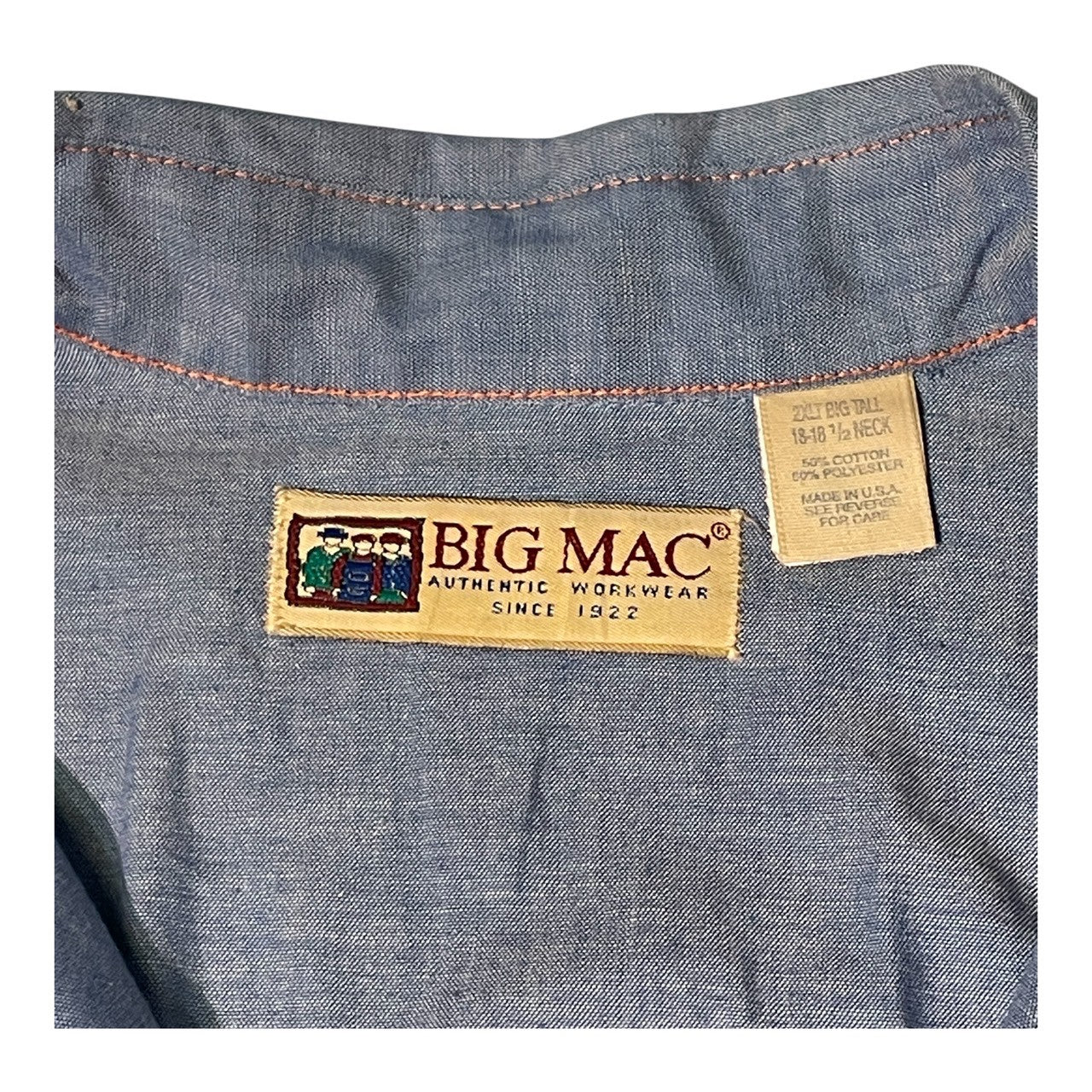 No.45 【BIG MAC / JCPenney】シャンブレーシャツ 無地 [インディゴブルー]