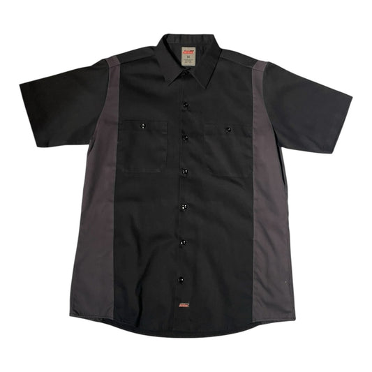 No.22  【Dickies】バイカラー ワークシャツ 半袖 [ブラック×チャコール]