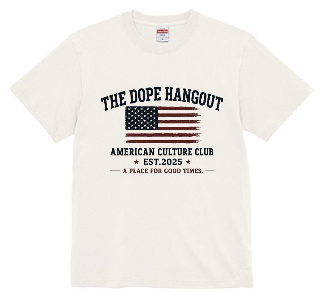 THE DOPE HANGOUT USA FLAG TEE　バニラホワイト