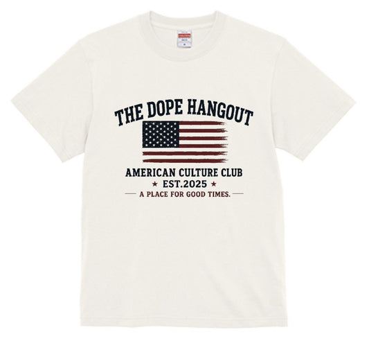 THE DOPE HANGOUT USA FLAG TEE　バニラホワイト